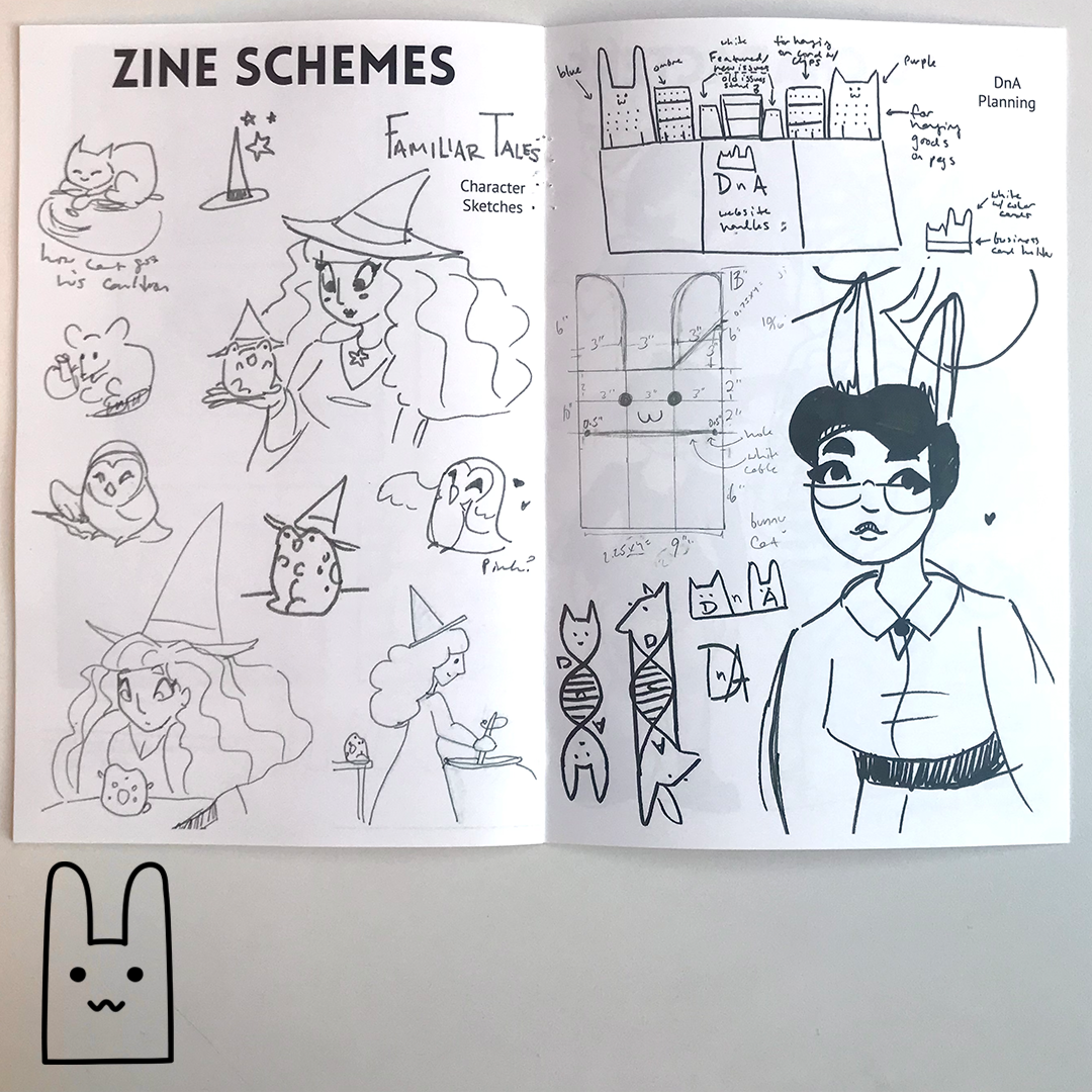 A photo of the inside of AOK's 2022 Sketchbook Highlights, a zine by Alex O'Keefe